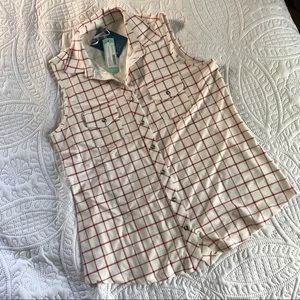 NWOT Market & Spruce White Plaid Button Down Large